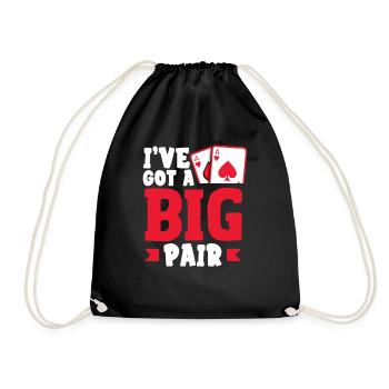 I have a big pair of Texas Holdem Poker - Drawstring Bag - black - Front