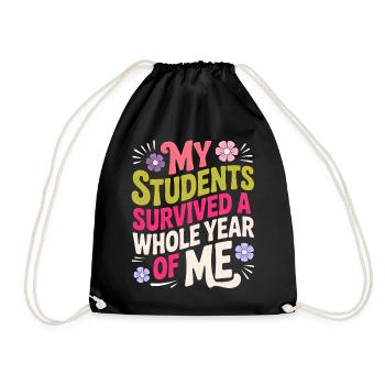 My Students Survived A Whole Year of Me Teacher - Sac de sport léger - noir - Devant