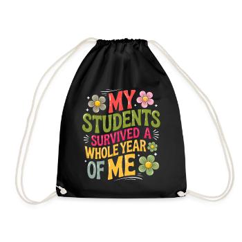 My Students Survived A Whole Year of Me Teacher - Sac de sport léger - noir - Devant