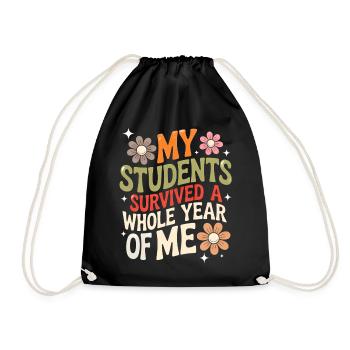 My Students Survived A Whole Year of Me Teacher - Sac de sport léger - noir - Devant
