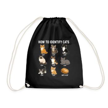 Comment reconnaître les chats : diagramme drôle de chat - Sac de sport léger - noir - Devant