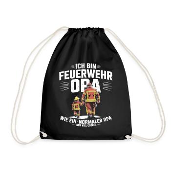 Feuerwehr Opa Cooler Großvater Spruch - Turnbeutel - Schwarz - Vorne