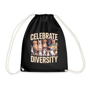 Celebrate Dog Diversity Dogs - Drawstring Bag - black - Front