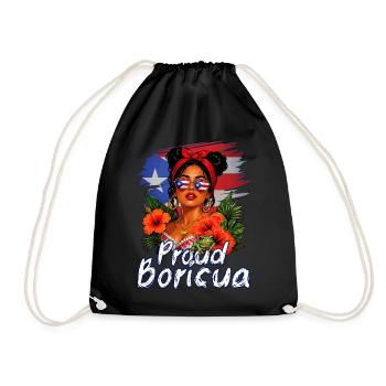 Proud Boricua Puerto Rican Puerto Rico - Drawstring Bag - black - Front
