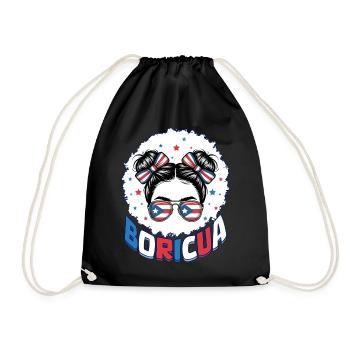 Boricua Girl Puerto Rican Puerto Rico Hispanic - Drawstring Bag - black - Front