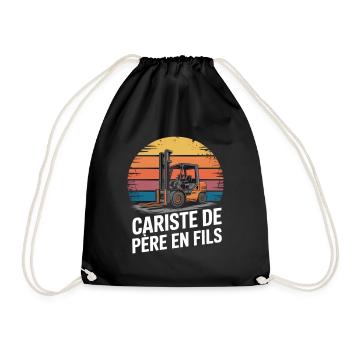 Humour Cariste De Père En Fils Cadeau Métier  - Sac de sport léger - noir - Devant
