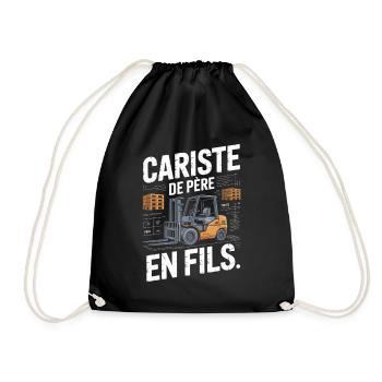 T-Shirt Cariste Famille Original Cadeau Humour  - Sac de sport léger - noir - Devant