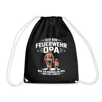 Feuerwehr Opa Cooler Feuerwehrmann - Turnbeutel - Schwarz - Vorne