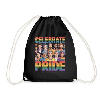 Celebrate Pride LGBT Rainbow Diversity - Drawstring Bag - black - Front