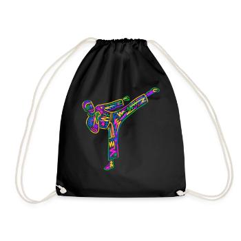 Taekwondo Arts martiaux Karaté Colorés pour enfants - Sac de sport léger - noir - Devant