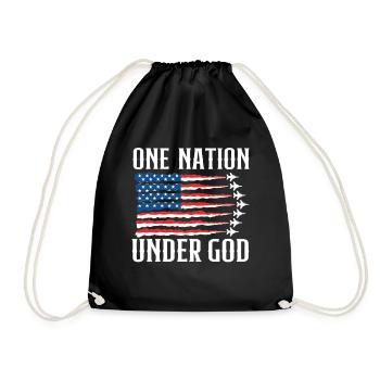 Une nation sous Dieu Patriotique des États-Unis - Sac de sport léger - noir - Devant
