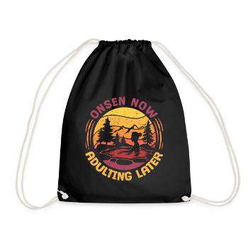 Bain des sources chaudes d’Onsen Maintenant adulte plus tard - Sac de sport léger - noir - Devant