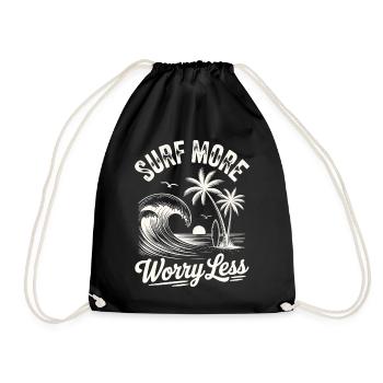 Surfez plus, inquiétez-vous, moins de vagues de vacances d’été - Sac de sport léger - noir - Devant