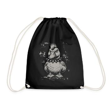 Vintage Funny Duck Punk Goose - Turnbeutel - Schwarz - Vorne