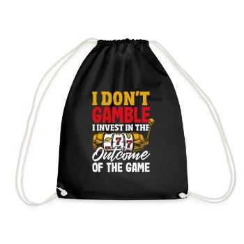 Funny Gambler Gambling Casino Slot Machine - Drawstring Bag - black - Front
