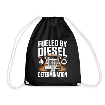 Professional Driver Truck Truck Diesel - Drawstring Bag - black - Front