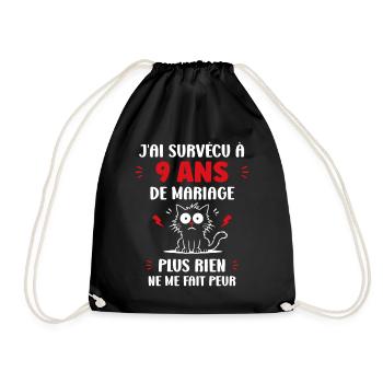 Survivre 9 ans de mariage - Sac de sport léger - noir - Devant