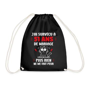 51 Ans de Mariage: Plus Rien Me Fait Peur - Sac de sport léger - noir - Devant