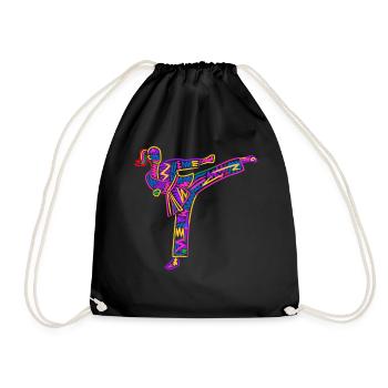 Karaté Fille Artiste Martiale Colorée Fille Taekwondo - Sac de sport léger - noir - Devant