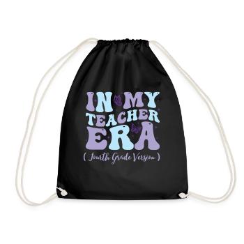 In My Teacher Era Fourth Grade - Drawstring Bag - black - Front