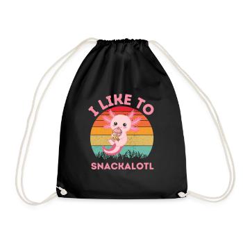 Snackalot Kawaii Bubble Tea - Drawstring Bag - black - Front