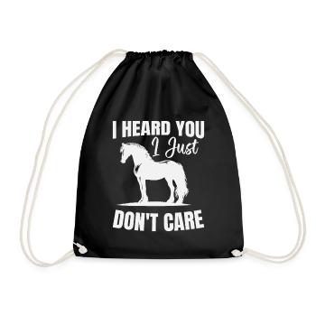  Percheron I hear you Horse Riding Equestrian - Drawstring Bag - black - Front