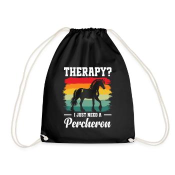  Percheron Outfit for Horse Owner Equestrian - Drawstring Bag - black - Front