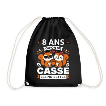 8 ANS Célébration Noisettes - Sac de sport léger - noir - Devant