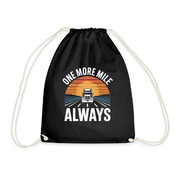 Professional Driver One More Mile Always Gift - Drawstring Bag - black - Front