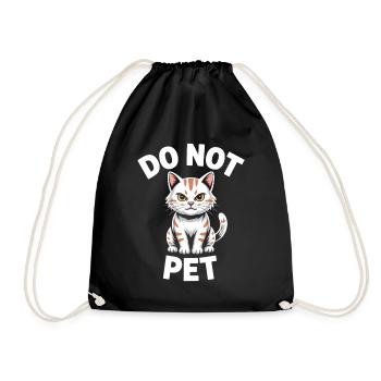 Do Not Pet Introvert Distance Calm Anti Social - Drawstring Bag - black - Front