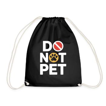 Do Not Pet Introvert Distance Calm Anti Social - Drawstring Bag - black - Front