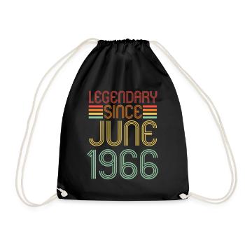 Legendary since June 1966, birthday - Drawstring Bag - black - Front