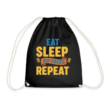 Eat Sleep Rip Packs Wiederholender Sammelkarten-Sammler - Turnbeutel - Schwarz - Vorne