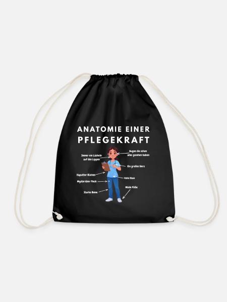Anatomie Pflegekraft Humor Pflege Design - Turnbeutel - Schwarz