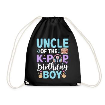 Uncle of The K-Pop Birthday Boy - Drawstring Bag - black - Front