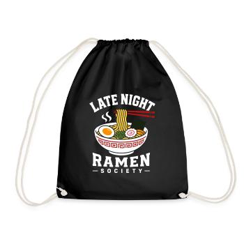 Late Night Ramen Society Anime Japan Motif - Drawstring Bag - black - Front