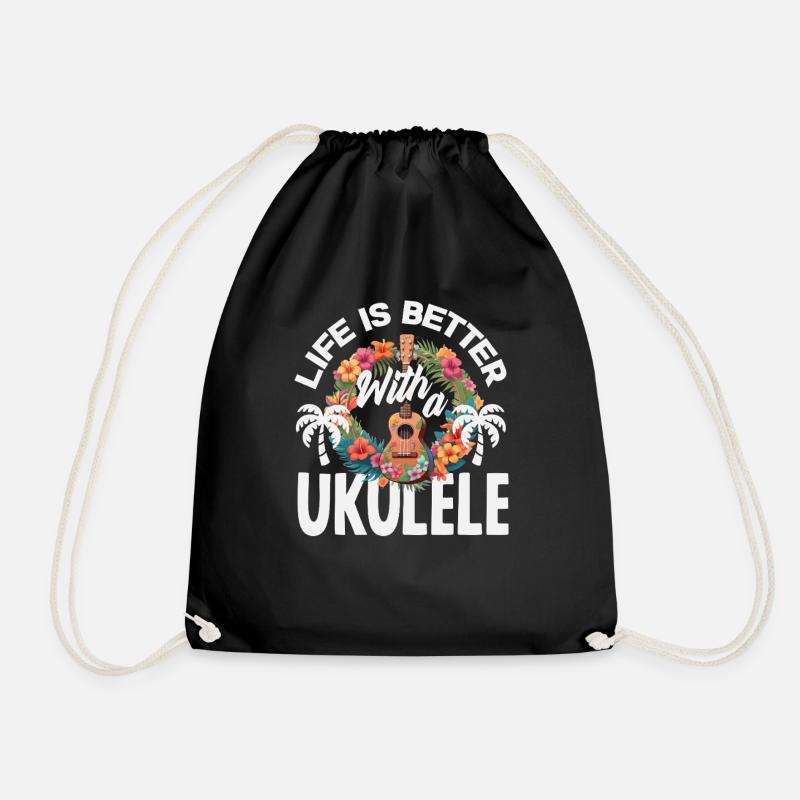 Life Is Better With A Ukulele Hawaii Musiker - Turnbeutel - Schwarz