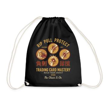 Rip Pull Protect Trading Card Mastery Build Your - Drawstring Bag - black - Front