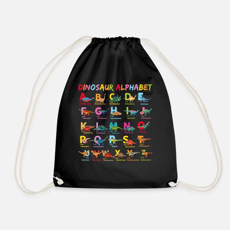 Alphabet Dinosaurier Alphabet Child - Turnbeutel - Schwarz