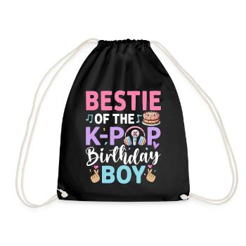 Bestie of The K-Pop Birthday Boy - Drawstring Bag - black - Front