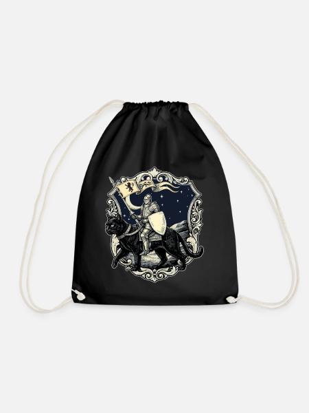 Ren Faire Mittelalterliche Ritterkatzen-Renaissance - Turnbeutel - Schwarz