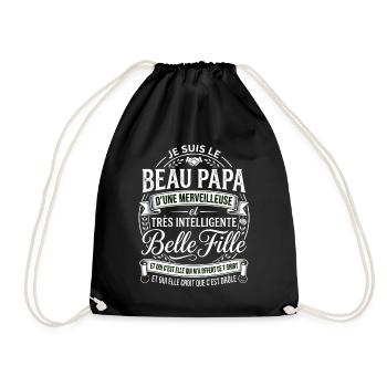 Cadeau Beau Papa Belle Fille Humour - Sac de sport léger - noir - Devant
