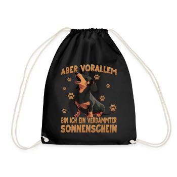 Dachshund Kurzhaardackel Wiener Dog Teckel Dackel - Turnbeutel - Schwarz - Vorne