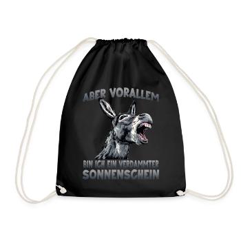 Esel Humor Eselhalter Bauernhof Hausesel - Turnbeutel - Schwarz - Vorne