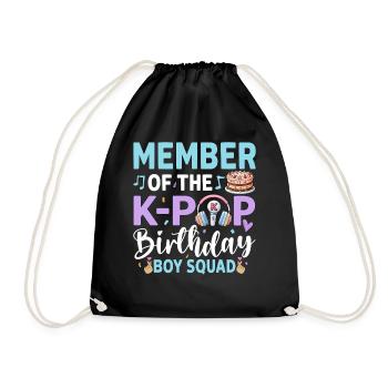 Member Of The K-Pop Birthday Boy Crew - Drawstring Bag - black - Front