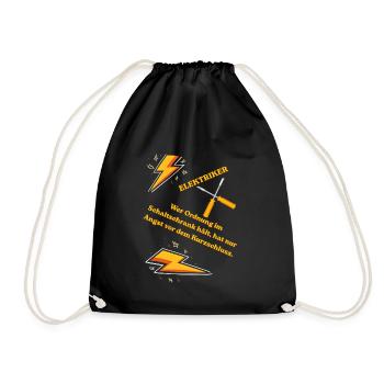 Elektriker T-Shirt Lustiges Geschenk Beruf Humor!! - Turnbeutel - Schwarz - Vorne