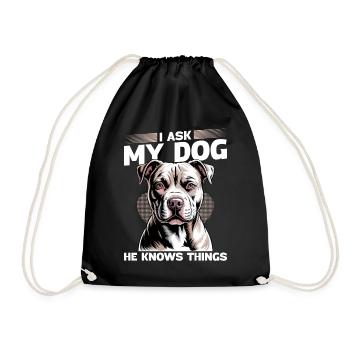 Pitbull Terrier Race de chien pittie - Sac de sport léger - noir - Devant