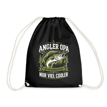 Angler Opa Viel Cooler - Turnbeutel - Schwarz - Vorne