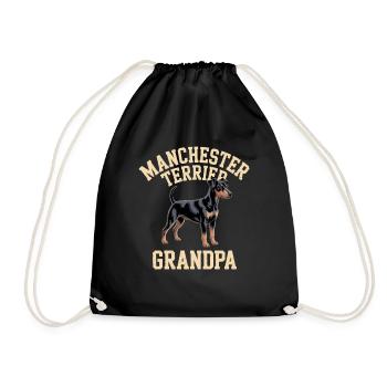 Manchester Terrier Grandpa Gift - Drawstring Bag - black - Front