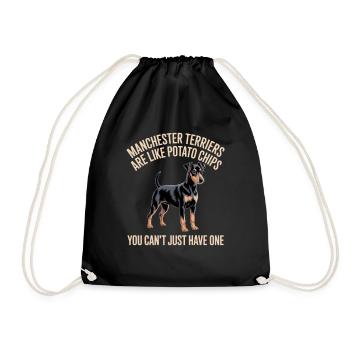 Manchester Terrier Dog Gifts - Drawstring Bag - black - Front